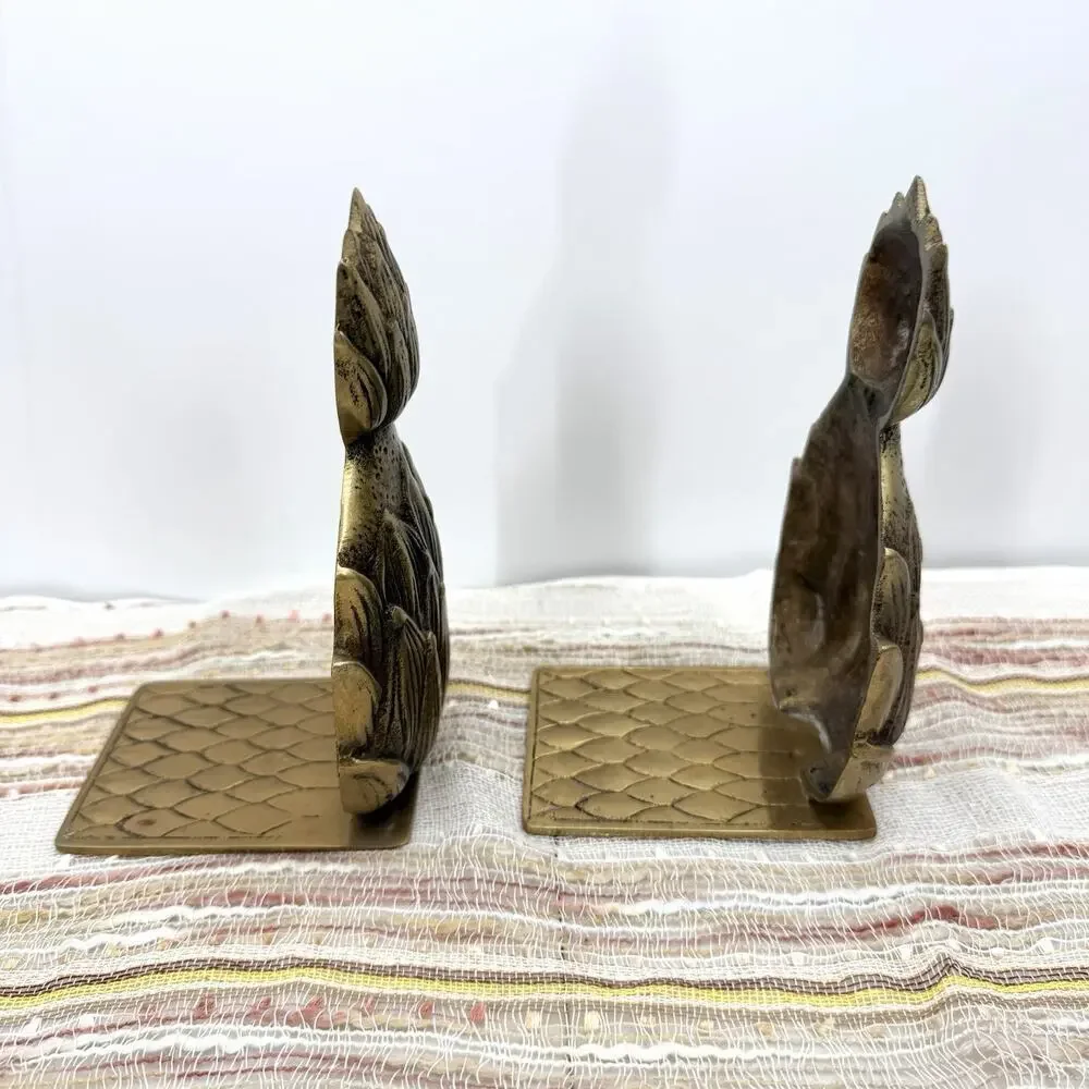 Vintage Set Hampton Brass Pineapple Bookends Traditional Southern Coastal Decor